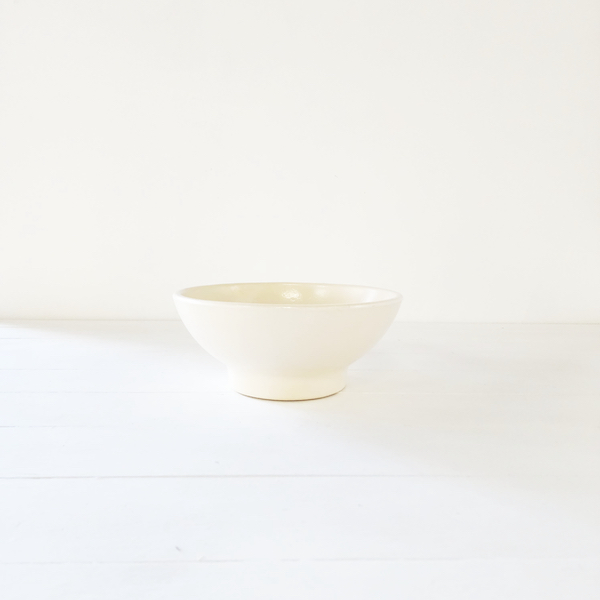 Pottery Bowl Vase - Cream